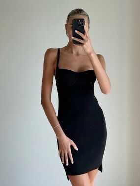 SNDYS BLACK MINI DRESS